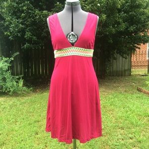 Free People deep v pink t-shirt dress